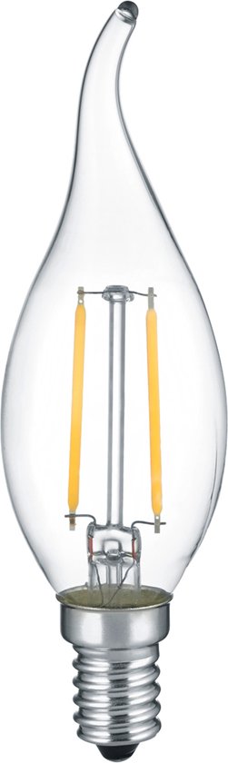 LED Lamp - Kaarslamp - Filament - Trion Kirza - E14 Fitting - 2W - Warm Wit-2700K - Transparant Helder -  Glas