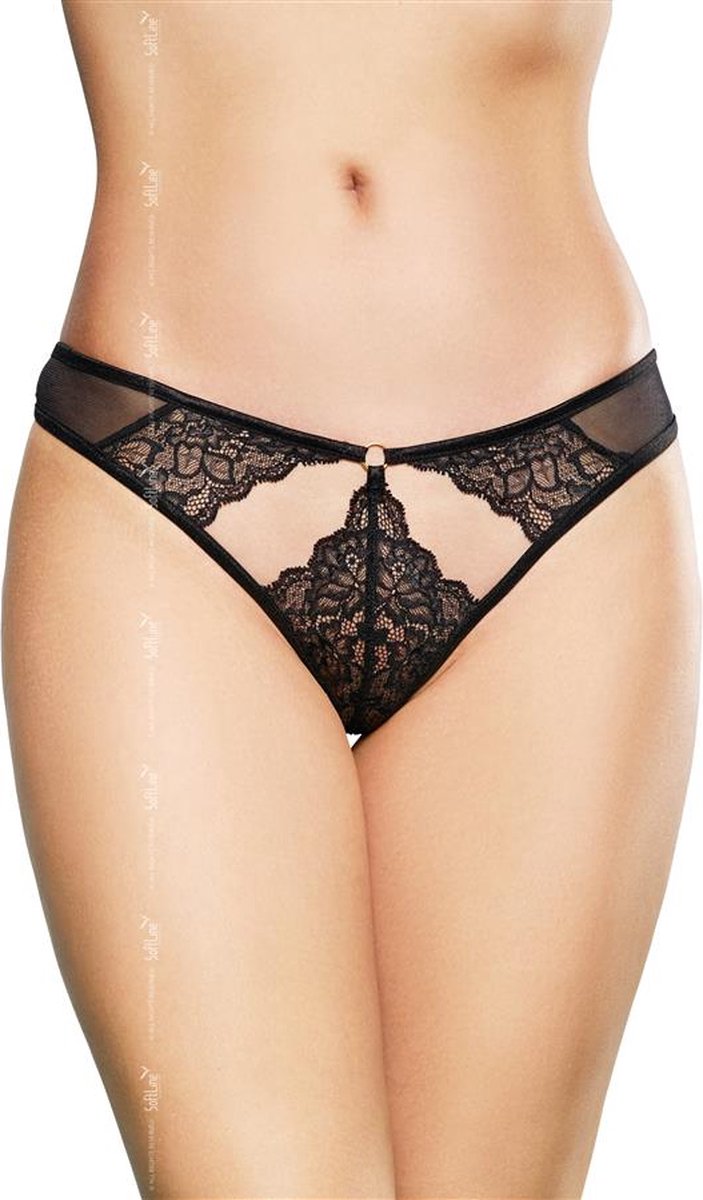 Softline- G-string- zwart M/L