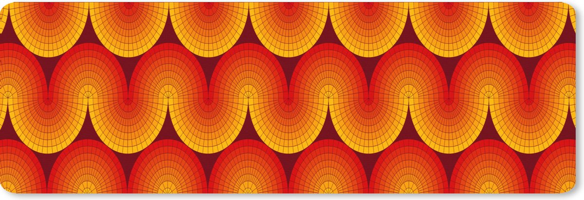 Muismat XXL 90x30 cm - Bureau onderlegger - Bureau mat Design - Retro - Rood - Abstract - Bureaumat - Gaming mousepad xl - Bureaulegger groot - Computer deskmat