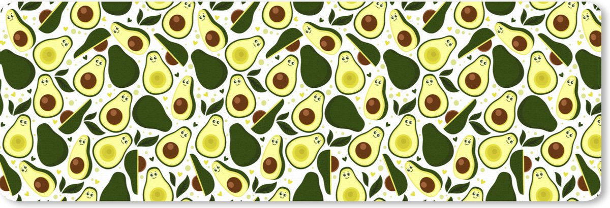 Muismat XXL 90x30 cm - Bureau onderlegger - Bureau mat Patroon - Avocado - Fruit - Patroon - Bureaumat - Gaming mousepad xl - Bureaulegger groot - Computer deskmat