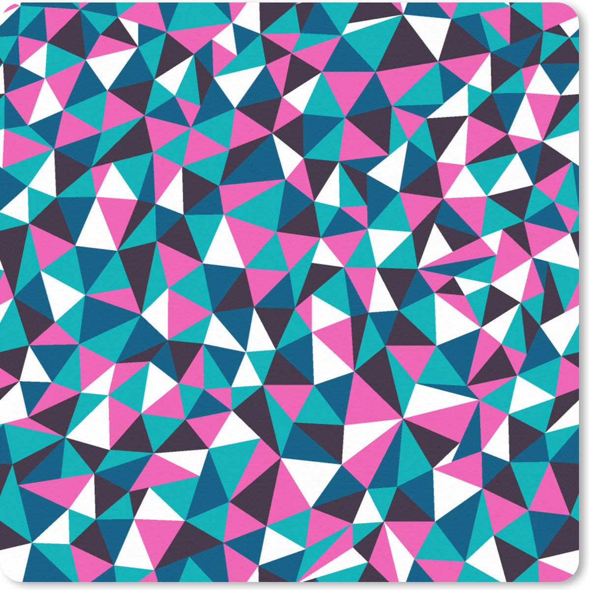 Muismat XXL 40x40 cm - Bureau onderlegger - Bureau mat Geometrie - Roze - Blauw - Wit - Patronen - Bureaumat - Gaming mousepad xl - Bureaulegger groot - Computer deskmat