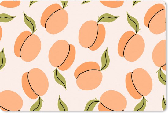 Foto: Muismat xxl 120x80 cm bureau onderlegger bureau mat fruit abrikoos zomer patronen bureaumat gaming mousepad xl bureaulegger groot computer deskmat