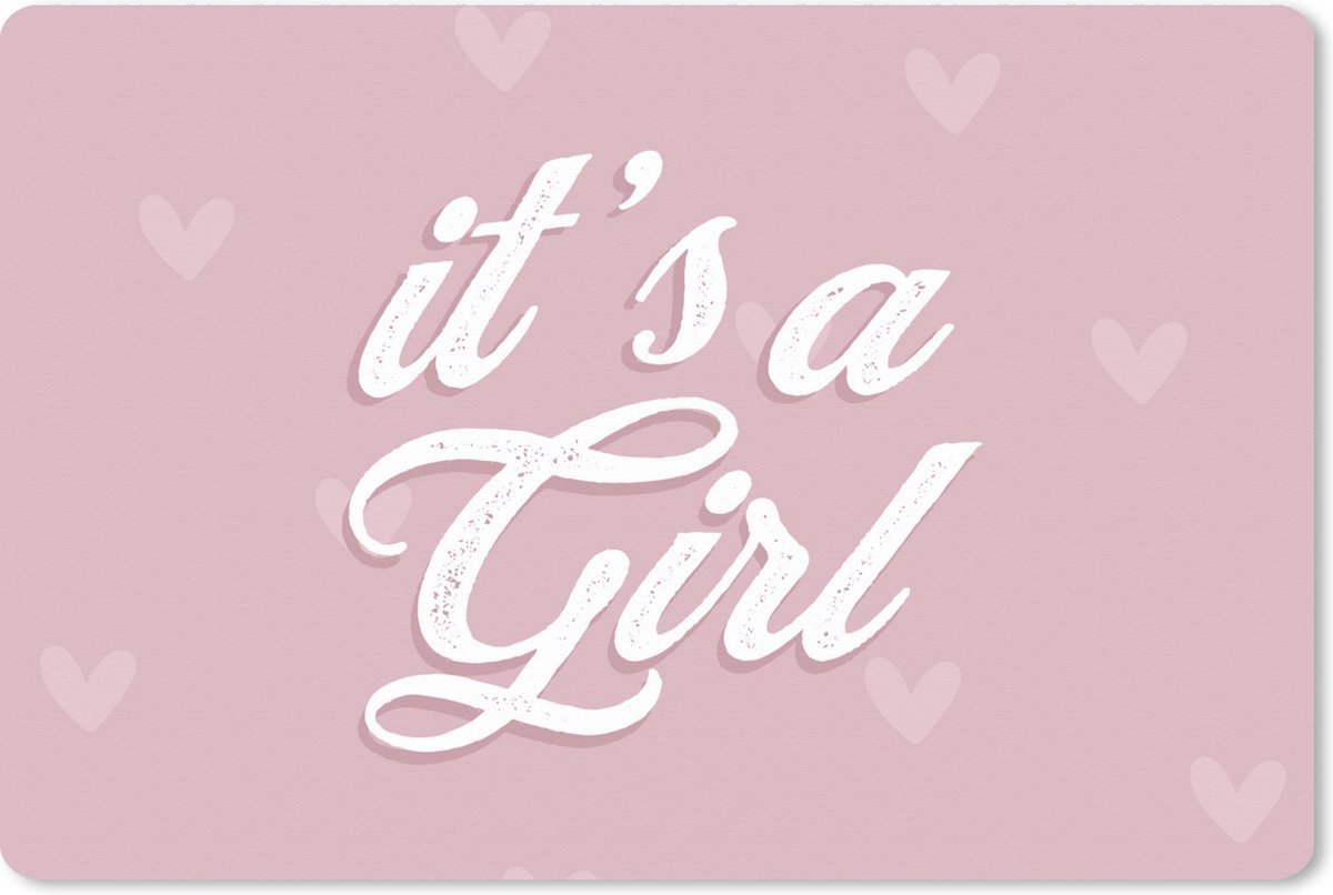 Muismat XXL 120x80 cm - Bureau onderlegger - Bureau mat Meisje - Gender reveal - Design - Hartje - It's a boy - Quotes - Spreuken - Bureaumat - Gaming mousepad xl - Bureaulegger groot - Computer deskmat