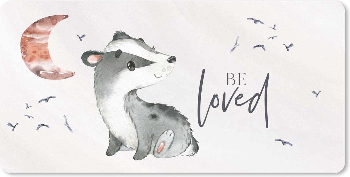 Muismat XXL 120x60 cm - Bureau onderlegger - Bureau mat Quotes - Be loved - Spreuken - Kind - Jongens - Meisjes - Waterverf - Bureaumat - Gaming mousepad xl - Bureaulegger groot - Computer deskmat