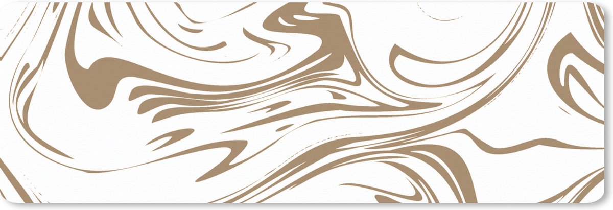 Muismat XXL 90x30 cm - Bureau onderlegger - Bureau mat Marmer - Bruin - Beige - Bureaumat - Gaming mousepad xl - Bureaulegger groot - Computer deskmat