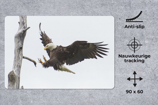 Muismat XXL 90x60 cm - Bureau onderlegger - Bureau mat Amerika - Vogel - Zeearend - Bureaumat - Gaming mousepad xl - Bureaulegger groot - Computer deskmat