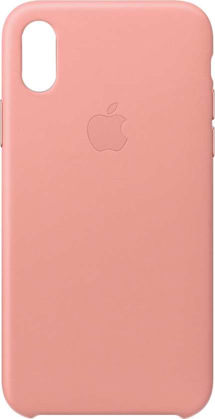 Lichtroze Apple telefoonhoesje met Apple logo op de achterkant, voor iPhone X.