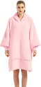 JAXY Hoodie Deken - Snuggie - Snuggle Hoodie - Fleece Deken Met Mouwen - 1450 gram - Hoodie Blanket - Light Pink