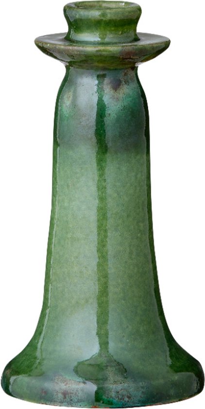 Bungalow kaarsenstandaard groen geglazuurd aardewerk Vital Grass S 18 cm