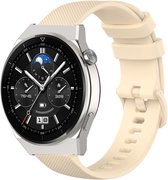 Strap-it Luxe siliconen smartwatch bandje - geschikt voor Huawei Watch GT / GT 2 / GT 3 / GT 3 Pro 46mm / GT 2 Pro / GT Runner / Watch 3 & 3 Pro - beige