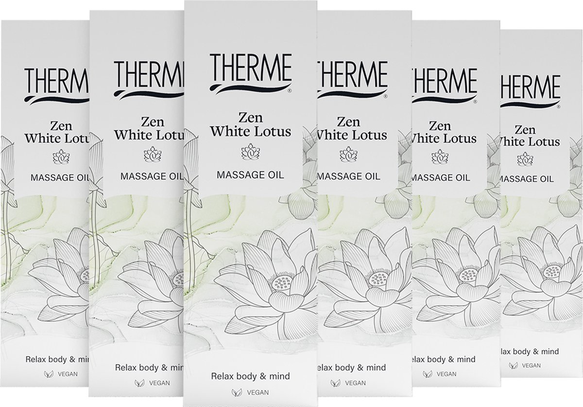 Goedkoopste 6x Therme Massage Olie Zen White Lotus 125 ml