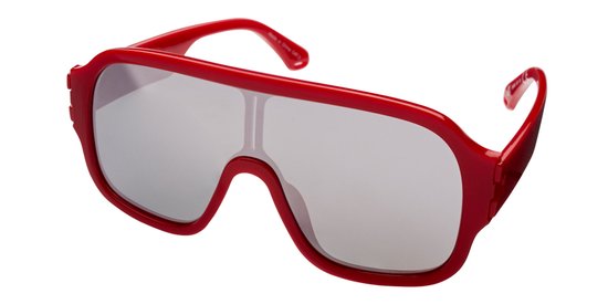 Icon Eyewear Zonnebril INVADER - Rood montuur - Zilver spiegelende glazen