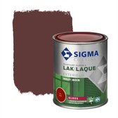 Sigma Houtlak Exterieur Hoogglans - Glansbehoud - Droog na 1,5 uur - RAL 3005 - Rood - 0.75L