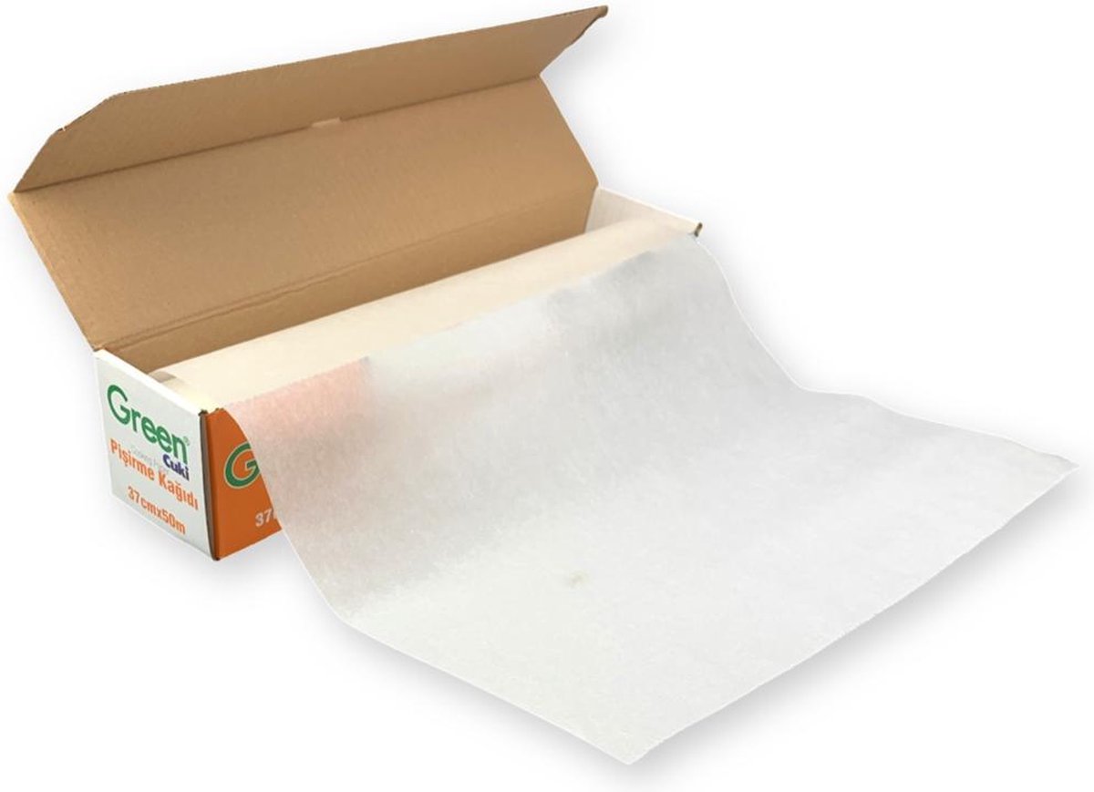 2 Stuks Wit Bakpapier 37cm x 50m - Mileuvriendelijk bakpapier - cooking paper - wegwerppapier - white cooking paper -