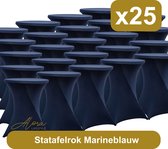Statafelrok marineblauw 80 cm - per 25 - partytafel - Alora tafelrok voor statafel - Statafelhoes - Bruiloft - Cocktailparty - Stretch Rok - Set van 25