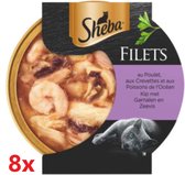 Sheba - Filets - Morceaux de Kip, Crevettes & Poissons de Mer en Sauce - 8x60gr