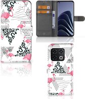 Bookstyle Case OnePlus 10 Pro Phone Case Personnaliser Flamingo Triangle
