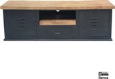 Tv-meubel Lynn metaal en mangohout 150 cm - Zwart