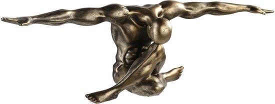 Sculptuur mannelijke atleet - Alter ego beeldje - Atletische man - Brons - Polyresin - 60 cm breed - cliffhanger beeldje