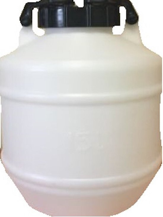 BAUSTER Plastic vat 20 l brede hals, HDPE-kunststof, multifunctioneel deksel, kunststof, universeel watervat, vat voor honing en andere vloeibare en losse stoffen