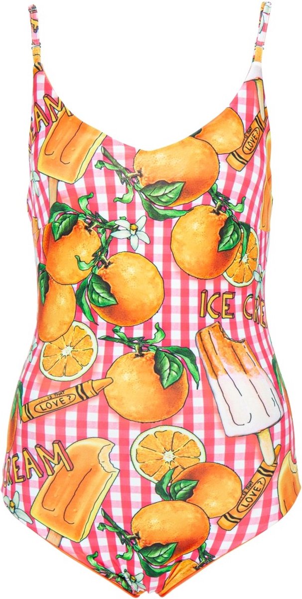Frogbox • badpak in oranje rood met sinaasappels • maat 36