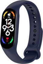 Siliconen Smartwatch bandje - Geschikt voor Xiaomi Mi Band 7 siliconen bandje - donkerblauw - Strap-it Horlogeband / Polsband / Armband