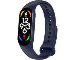 Siliconen Smartwatch bandje - Geschikt voor Xiaomi Mi Band 7 siliconen bandje - donkerblauw - Strap-it Horlogeband / Polsband / Armband