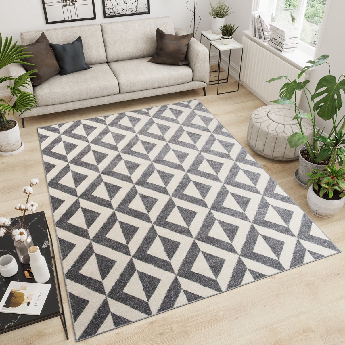 Tapiso Maroko Vloerkleed Tapijt Woonkamer Grijs Maat- 200x290 Lichtgrijs 4