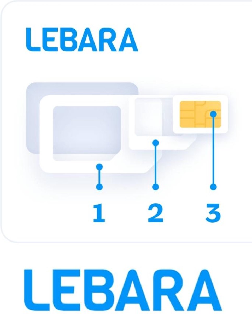 LEBARA Prepaid inclusief 40, Beltegoed 3in1 Simkaart Actie geldig tot 30 Juni...