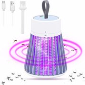 Compacte 2 in 1 Electrische UV Muggenlamp - Draadloos – Oplaadbaar - ingebouwde Batterij - Muggenvanger – Insectenlamp– Anti Muggenlamp UV | Vliegenvanger – Vliegenlamp | Ophangbaar | Binnen | Buiten | Elektrische muggenvanger | Insecte