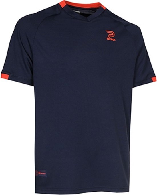 Patrick High Performance T-shirt Exclusive Hommes - Marine / Rouge Fluo | Taille M.