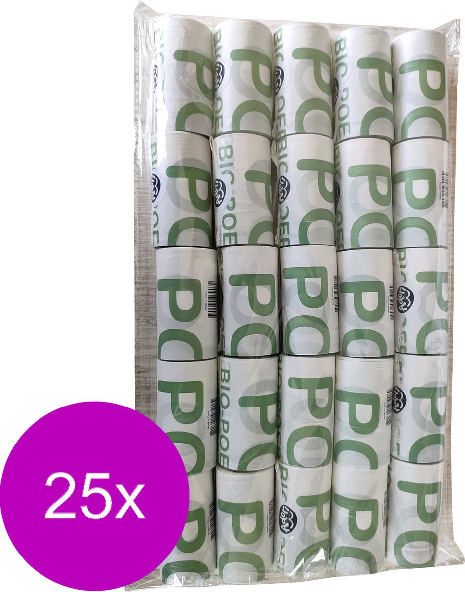 Adori Poo Bio-Poepzakjes - Hondenpoepzakjes - 25 x 22x32 cm 1x15 Zakjes Mintgeur