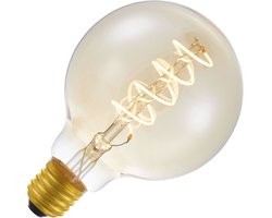 foto van Lighto | LED filament | Grote fitting E27 | Globelamp | Goud | 95mm | 4W