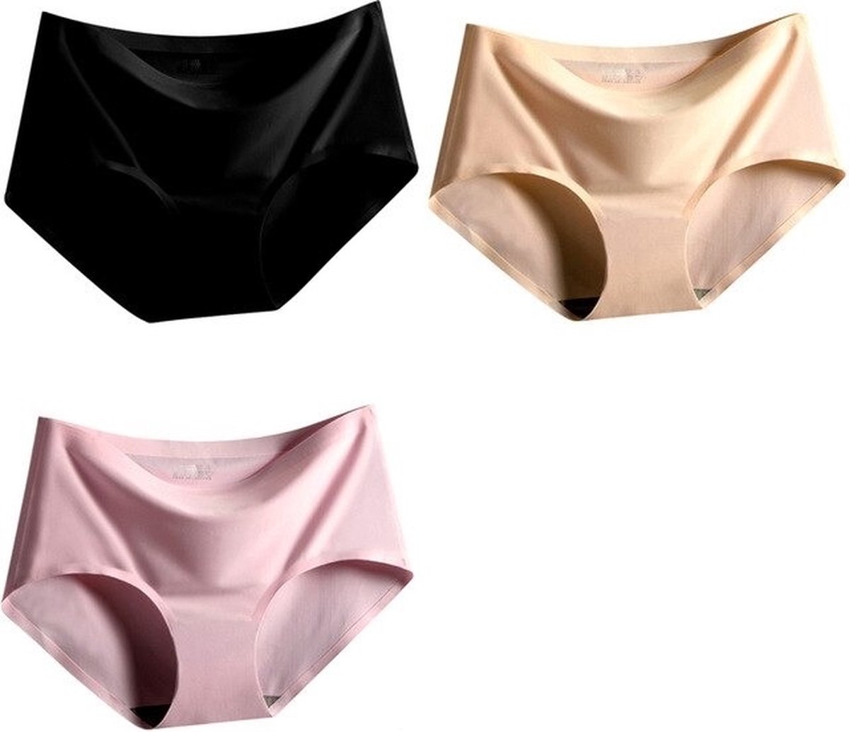 BaykaDecor - Onzichtbare Dames Slips Set - Ondergoed - Slip - Onderbroek - Onderbroeken - Kleding - Meisjes - Vrouwen - 3 Stk L/XL