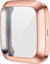 Boîtier de montre avec protection d'écran (or rose), adapté à Fitbit Versa 2