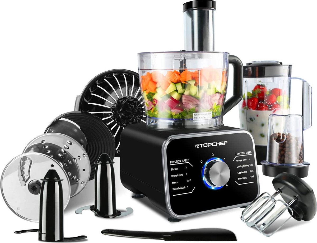 Topchef 1100W multifunctionele keukenmachine - mixer - breker - molen -  citruspers -... | bol.com