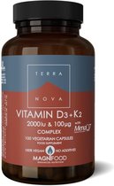 Terranova Vitamine D3 50 mcg met K2 100 mcg 100 capsules