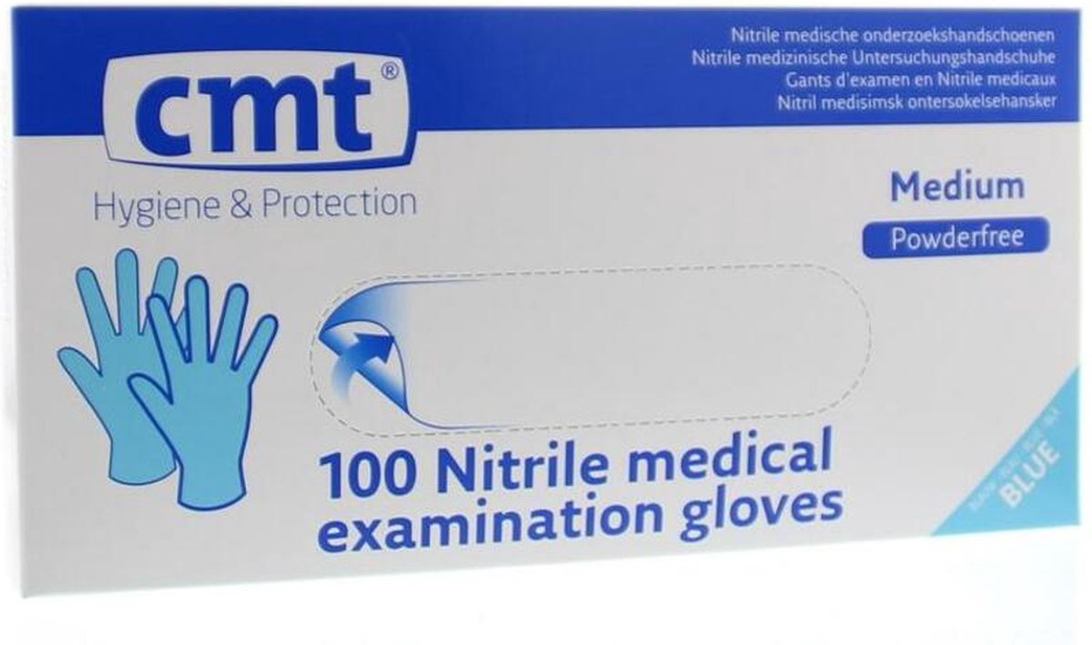 Goedkoopste CMT Handschoenen Nitriel Poedervrij 100ST Blauw
