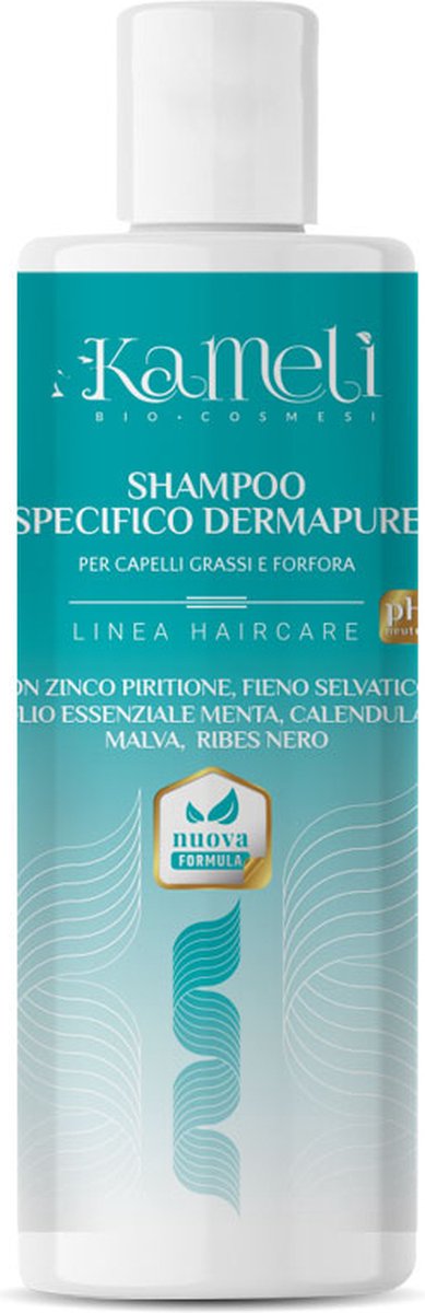 Kamelì Zuiverende Anti-Roos Bio Shampoo Dermapure 200 ml met Bio Hooi- en Groot Kaasjeskruid extract