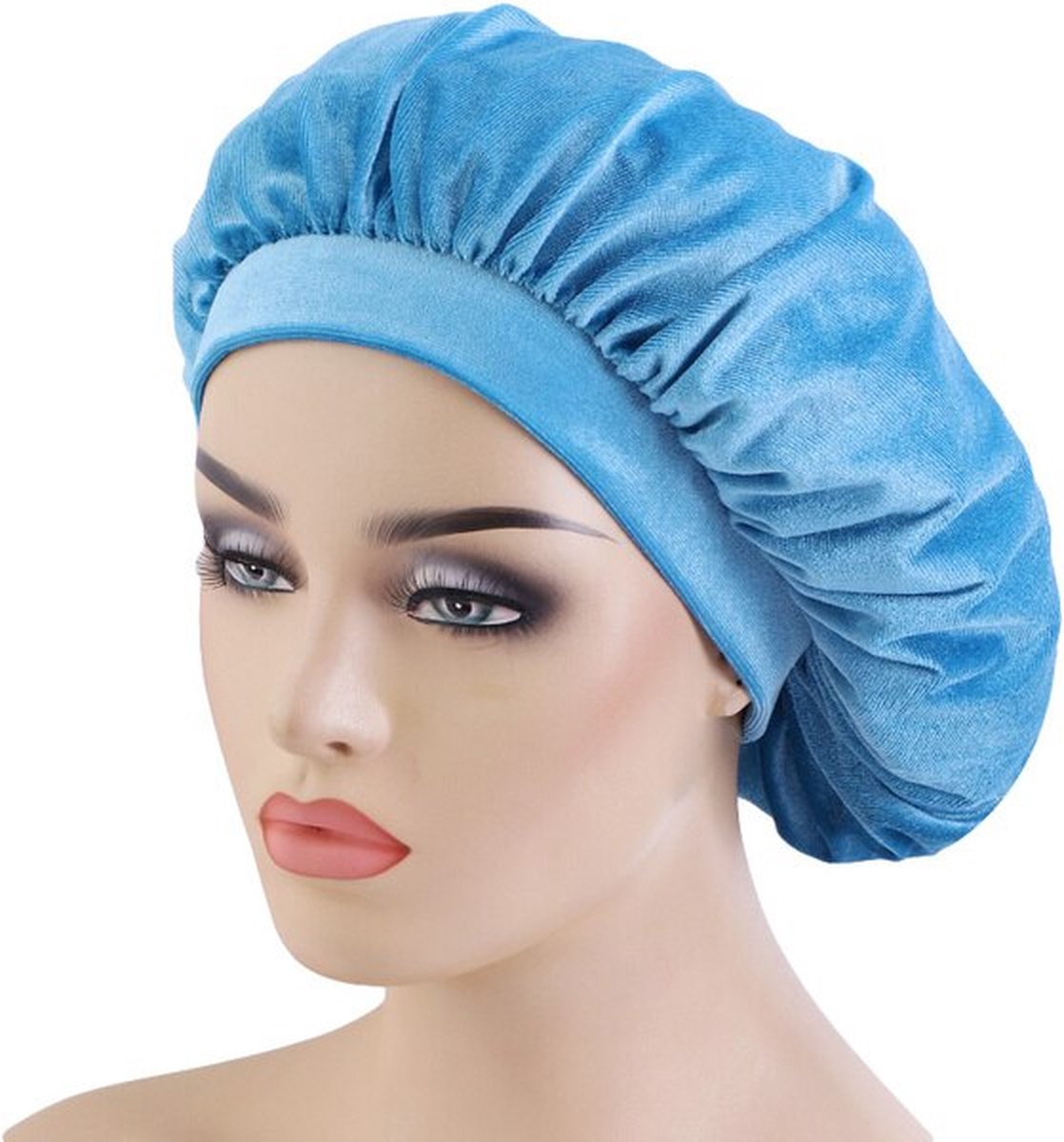 FRESHCOUPES Velvet Bonnet - Lichtblauw - Geschikt voor optimale bescherming van jouw haren