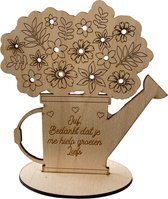 Pot de fleurs en bois pour fleurs cueillies à la main - cadeaux de remerciement pour les enseignants - personnalisé avec naam - cueillir vos propres fleurs - pot de fleurs en bois