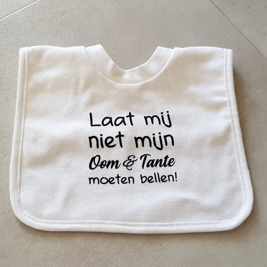 Baby slabbetje cadeau tekst oom en tante zwangerschap bekendmaking aankondiging voor...