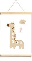 Happy Walls - Babykamer Poster Canvas - Sweet Giraf - A3