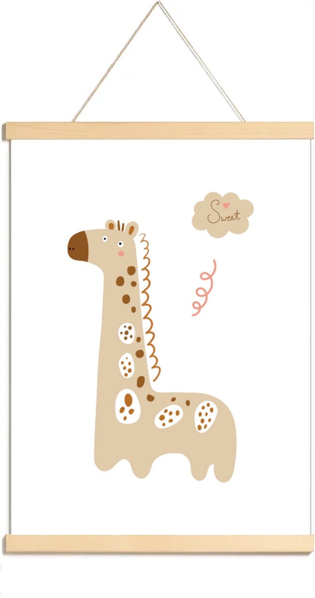 Goedkoopste Happy Walls - Babykamer Poster Canvas - Sweet Giraf - A3