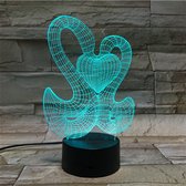 3D Led Lamp Met Gravering - RGB 7 Kleuren - Zwanen