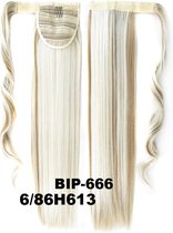 Wrap Around paardenstaart, ponytail hairextensions straight bruin / blond - 8-86H613