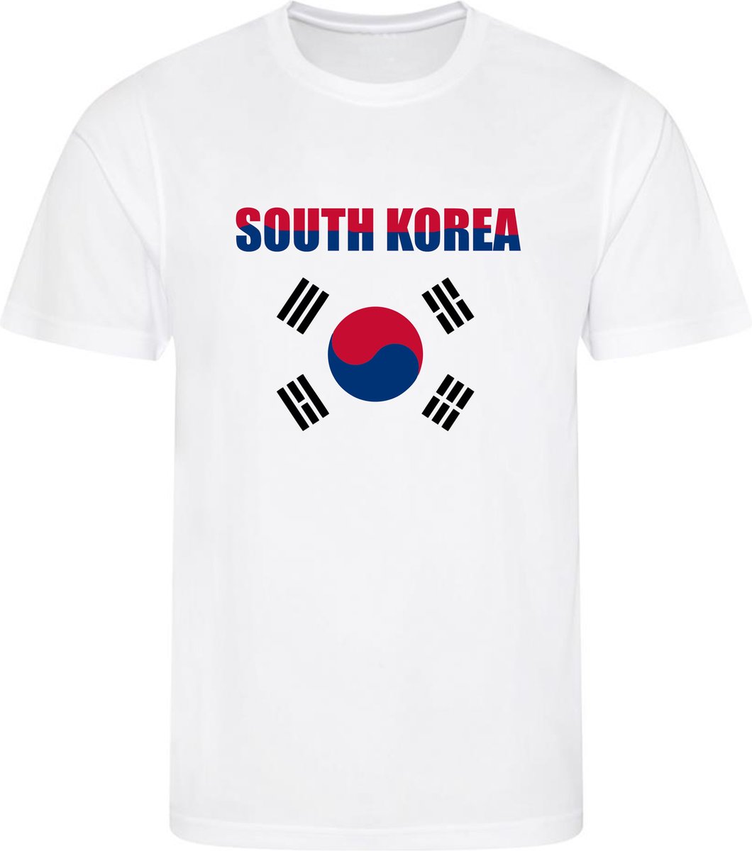 WK - South Korea - T-shirt Wit - Voetbalshirt - Maat: S - Wereldkampioenschap voetbal