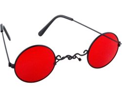 Dracula/vampier verkleed bril - rood - Halloween/carnaval verkleed accessoires