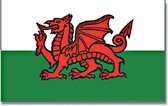Vlag Wales - wit/groen/rood - polyester - 90x150 cm - landen vlag