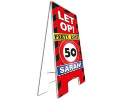 50 jaar Sarah leeftijd versiering Waarschuwingsbord - 58 cm - stopbord - feestartikelen - versiering
